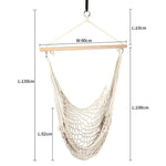 Cadeira de Rede Suspensa com Estrutura de Rede de Corda de Algodão para Exterior Aotu AT6732, Tamanho: 130x90cm, Tamanho: 130x90cm