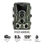 Câmara de Caça de Segurança HC801A 8MP à Prova de Água IP65 com Visão Noturna IR, Programa Novatek 96650, Ângulo Largo de 120 Graus, Ângulo de Detecção PIR de 110 Graus, HC801A