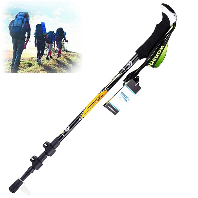 Bastões de trekking dobráveis portáteis para montanhismo KODENOR, cabo reto em fibra de carbono, comprimento: 63-135CM, (preto+verde), (preto azul), (preto amarelo)
