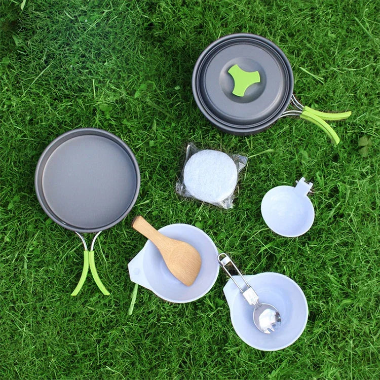 Conjunto de Panelas e Utensílios para Campismo ao Ar Livre Aotu AT6385 para 1-2 Pessoas, Aotu AT6385