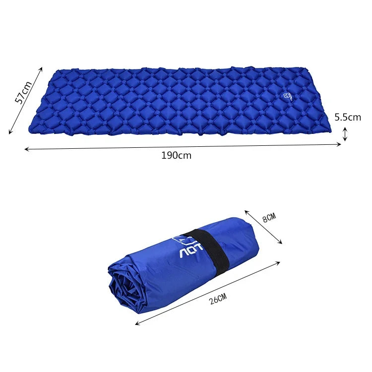 Aotu AT6241 Almofada Inflável para Camping ao Ar Livre Colchão de Ar TPU, Tamanho: 190x57x5.5cm, Tamanho: 190x57x5.5cm (Azul)