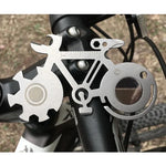 Faca Cartão Multiusos de Sobrevivência Portátil em Forma de Bicicleta para Exterior, Aço Inoxidável, Faca Cartão