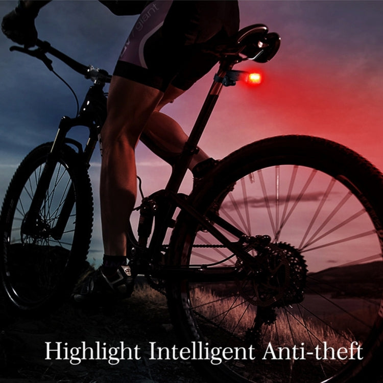 Luz Traseira de Bicicleta LED COB Inteligente Recarregável USB IP65 à Prova de Água com Alarme e Controlo Remoto, Distância de Controlo: 1-100m, Luz Traseira IP65 à Prova de Água