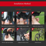 Luz Traseira de Bicicleta LED COB Inteligente Recarregável USB IP65 à Prova de Água com Alarme e Controlo Remoto, Distância de Controlo: 1-100m, Luz Traseira IP65 à Prova de Água