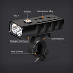 Luz Frontal de Bicicleta BX2 com Carregamento USB para Guiador LED (3 Horas, Lâmpadas L2), 3 Horas, Lâmpadas L2