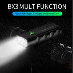 Luz Frontal de Bicicleta BX3 com Carregamento USB para Guiador LED (10 Horas, Lâmpadas T6+A02), 10 Horas, Lâmpadas T6+A02