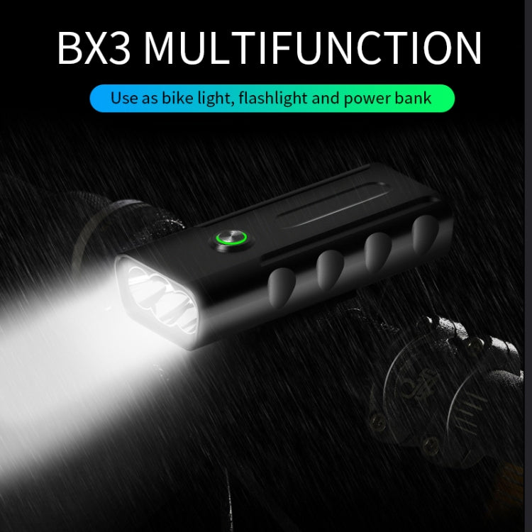 Luz Frontal de Bicicleta BX3 com Carregamento USB para Guiador LED (10 Horas, Lâmpadas T6+A02), 10 Horas, Lâmpadas T6+A02