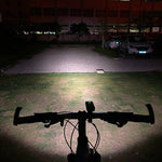 Luz Frontal de Bicicleta BX3 com Carregamento USB para Guiador LED (10 Horas, Lâmpadas T6+A02), 10 Horas, Lâmpadas T6+A02