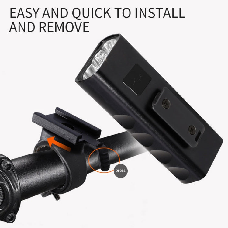 Luz Frontal de Bicicleta BX3 com Carregamento USB para Guiador LED (10 Horas, Lâmpadas T6+A02), 10 Horas, Lâmpadas T6+A02
