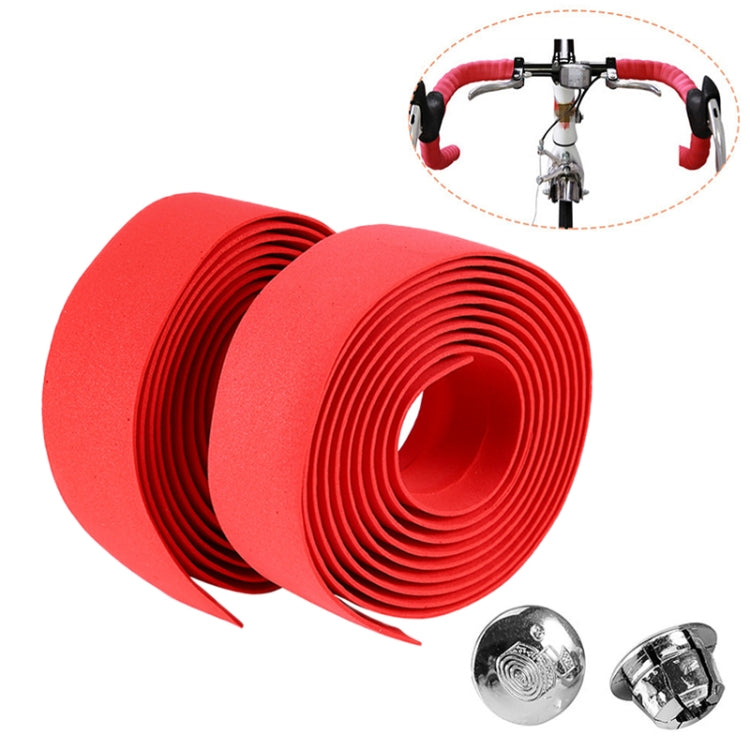 1 Par de Fita de Cortiça para Guiador de Bicicleta de Estrada, Desportiva + 2 Tampões de Guiador, 2m Vermelho, 2m Branco, 2m Amarelo, 2m Preto, 2m Rosa, 2m Verde, 2m Azul
