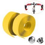 1 Par de Fita de Cortiça para Guiador de Bicicleta de Estrada, Desportiva + 2 Tampões de Guiador, 2m Vermelho, 2m Branco, 2m Amarelo, 2m Preto, 2m Rosa, 2m Verde, 2m Azul