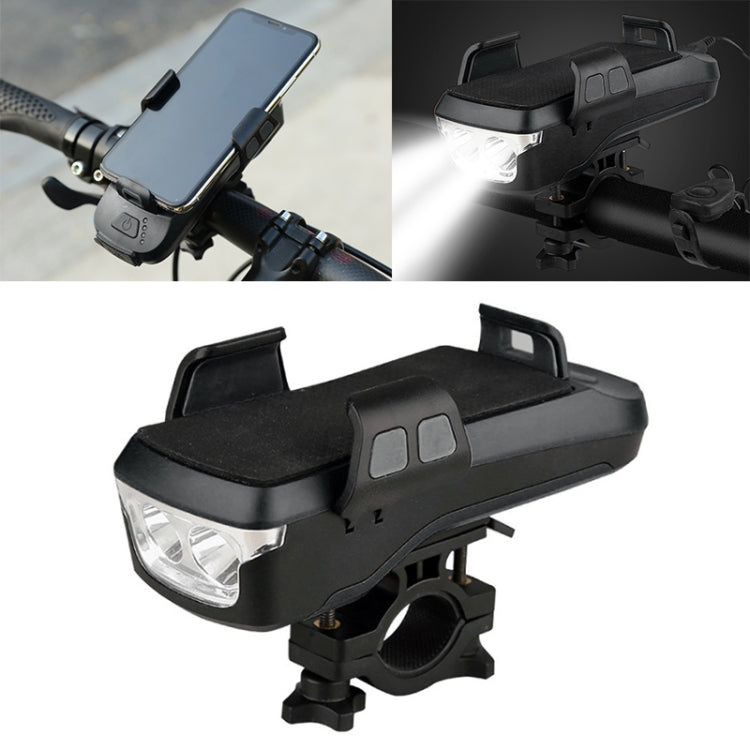 Sino de Bicicleta com Suporte para Telemóvel 4 em 1, Lanterna de Ciclismo, Suporte para Telemóvel 4 em 1