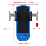 Sino de Bicicleta com Suporte para Telemóvel 4 em 1, Lanterna de Ciclismo, Suporte para Telemóvel 4 em 1