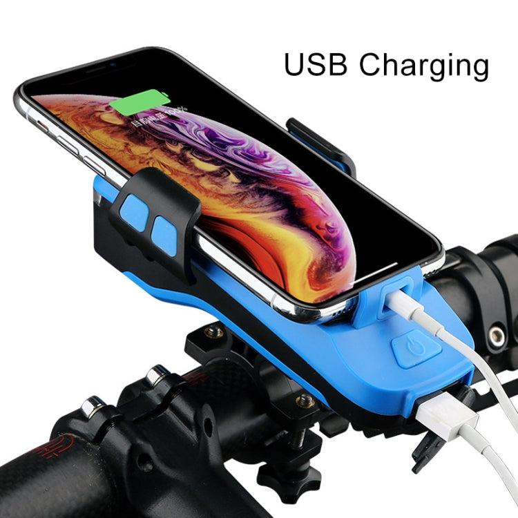 Sino de Bicicleta com Suporte para Telemóvel 4 em 1, Lanterna de Ciclismo, Suporte para Telemóvel 4 em 1