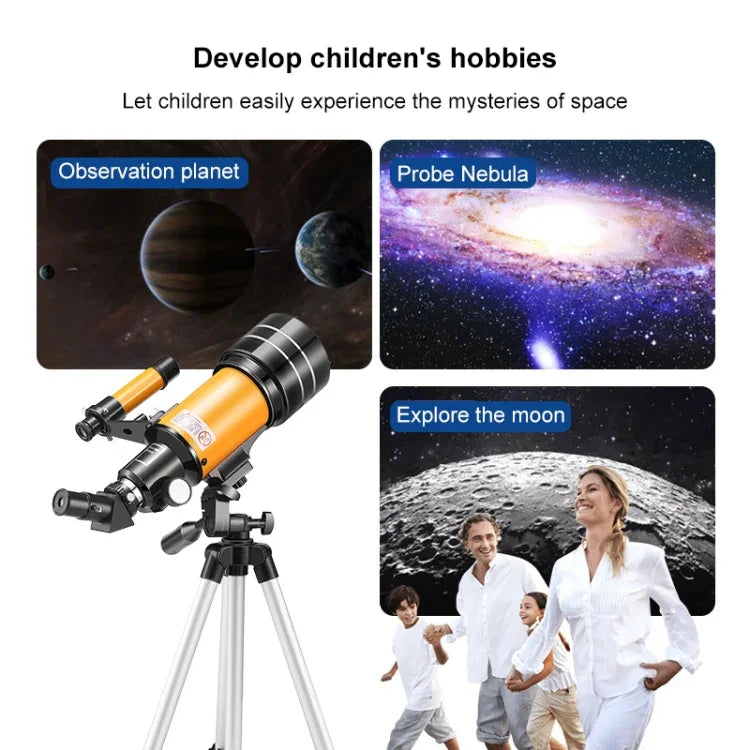 Telescópio Astronómico Refrator de Alta Definição para Observação de Estrelas, Telescópio