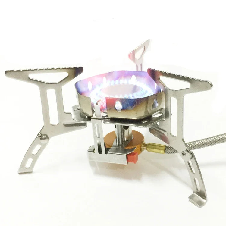 Fogão portátil mini de aço inoxidável para campismo à prova de vento S187
