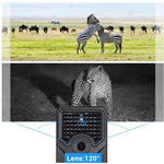 PR-200B Câmara de Caça com Lente Grande Angular de 120 Graus, IP56 à Prova de Água, 12MP 1080P HD Infravermelhos, Suporta Cartão TF, PIR Alcance: 10-15m, PR200B