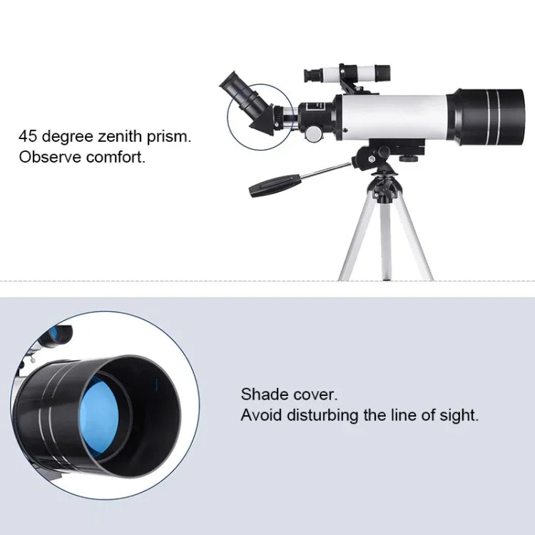 Telescópio Astronómico WR852 16x/66x70 de Alta Definição com Tripé, 66x70 Azul
