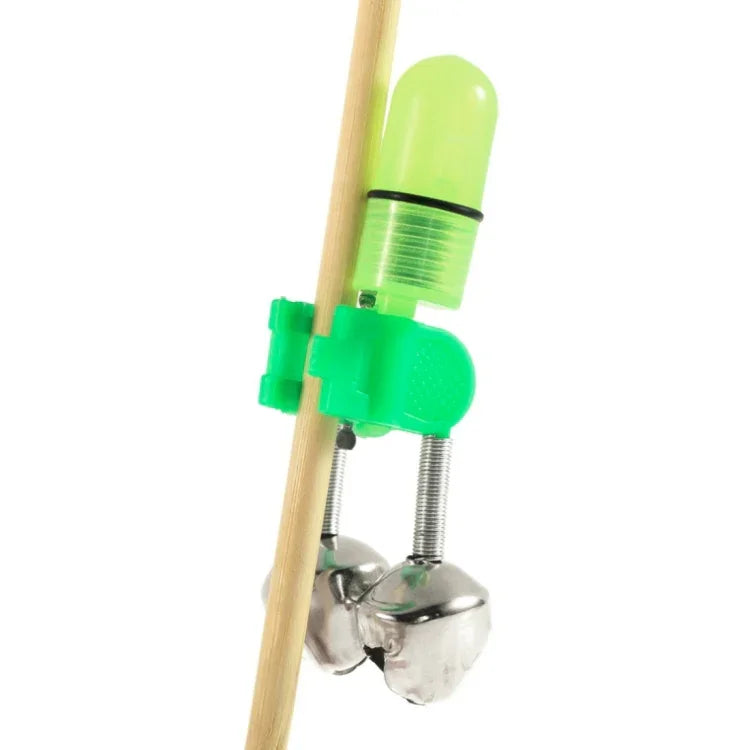 10 PCS Alarme de Mordida para Pesca com Clip de Sinos Duplos com Luz LED Noturna, Sinos de Alarme para Pesca