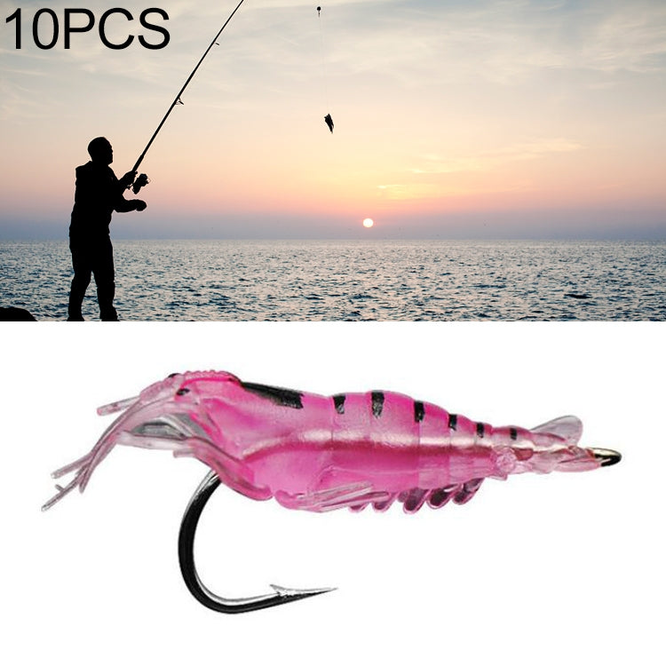 10 PCS Iscas Artificiais Moles para Pesca 4cm Isca de Camarão Popper com Anzol, Camarão Transparente com Anzol, Camarão Artificial com Anzol, Camarão Luminoso com Anzol, Camarão Rosa com Anzol, Camarão Verde com Anzol