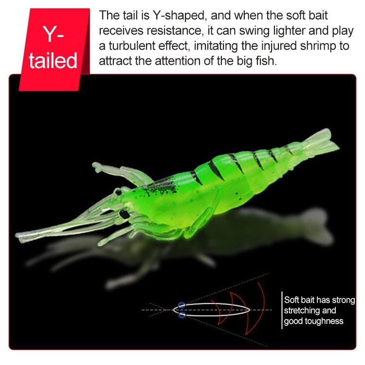 10 PCS Iscas Moles para Pesca 4cm Iscas Popper, Camarão Artificial, Camarão Luminoso, Camarão Rosa, Camarão Verde, Camarão Transparente