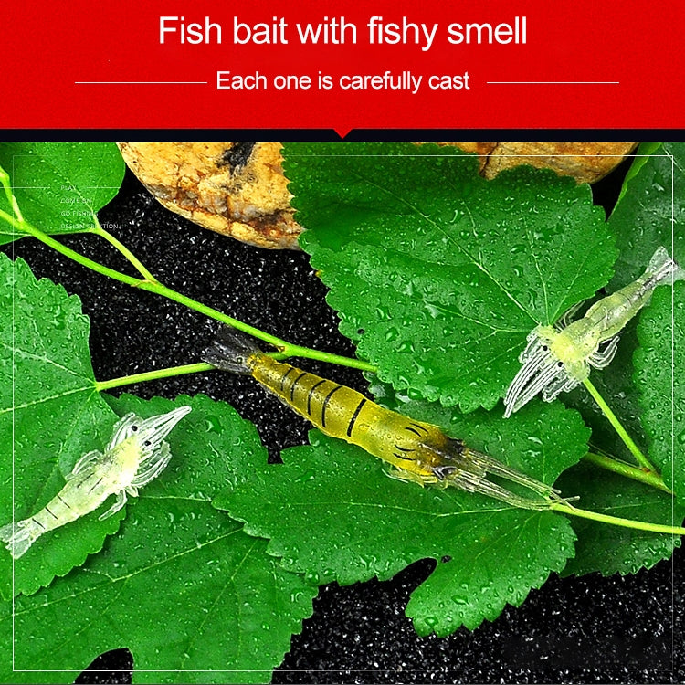 10 PCS Iscas Moles para Pesca 4cm Iscas Popper, Camarão Artificial, Camarão Luminoso, Camarão Rosa, Camarão Verde, Camarão Transparente