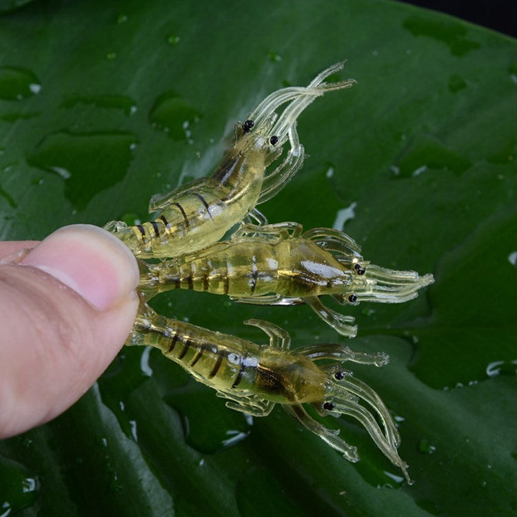 10 PCS Iscas Moles para Pesca 4cm Iscas Popper, Camarão Artificial, Camarão Luminoso, Camarão Rosa, Camarão Verde, Camarão Transparente