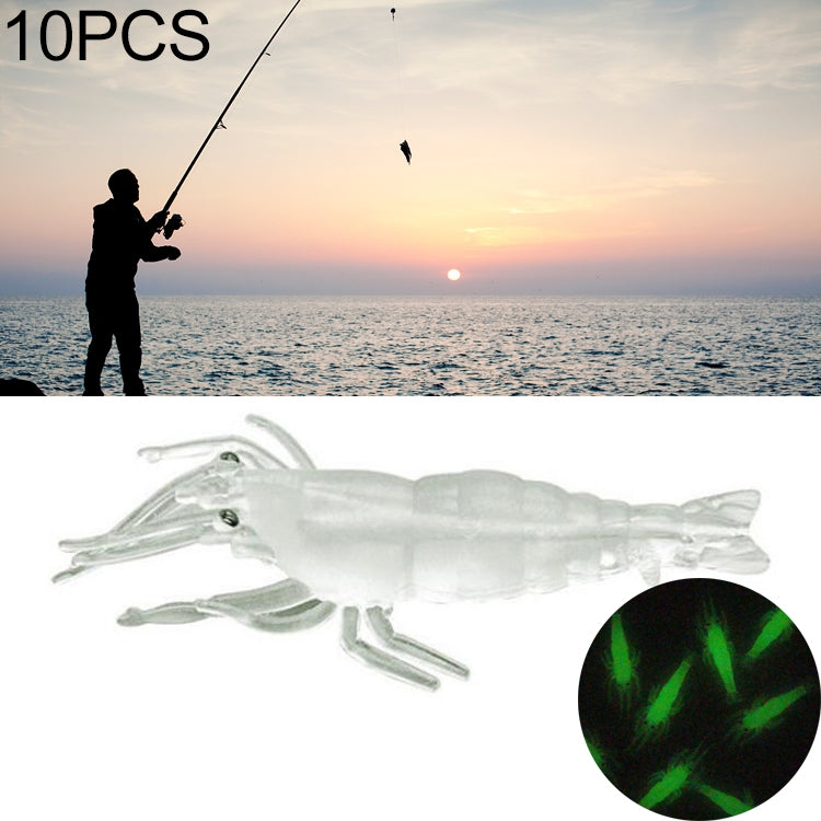 10 PCS Iscas Moles para Pesca 4cm Iscas Popper, Camarão Artificial, Camarão Luminoso, Camarão Rosa, Camarão Verde, Camarão Transparente
