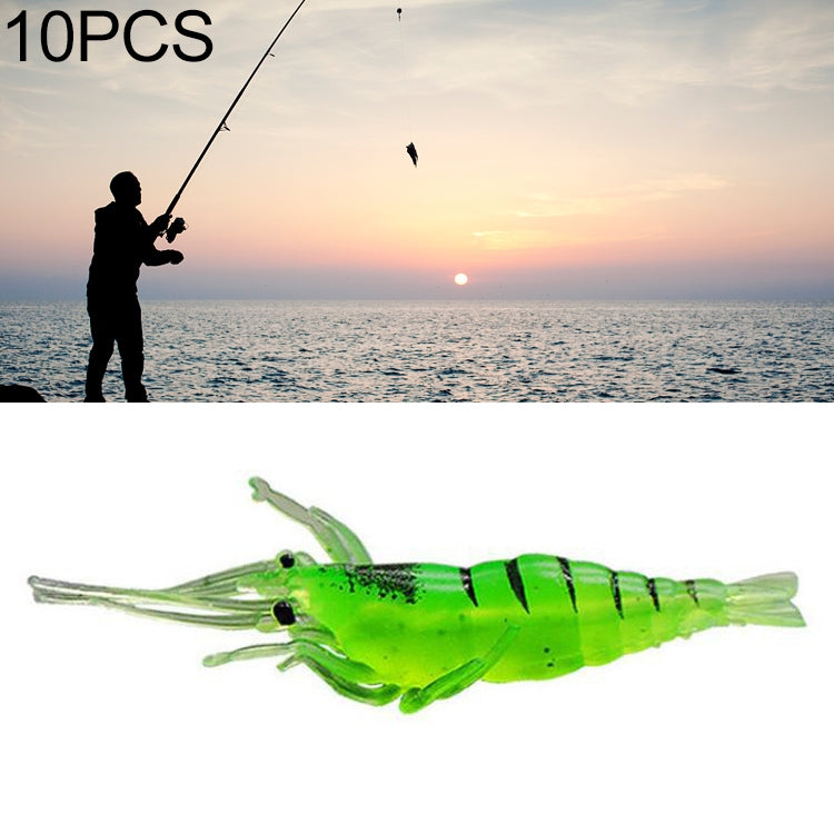 10 PCS Iscas Moles para Pesca 4cm Iscas Popper, Camarão Artificial, Camarão Luminoso, Camarão Rosa, Camarão Verde, Camarão Transparente