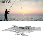 10 PCS Iscas Moles para Pesca 4cm Iscas Popper, Camarão Artificial, Camarão Luminoso, Camarão Rosa, Camarão Verde, Camarão Transparente