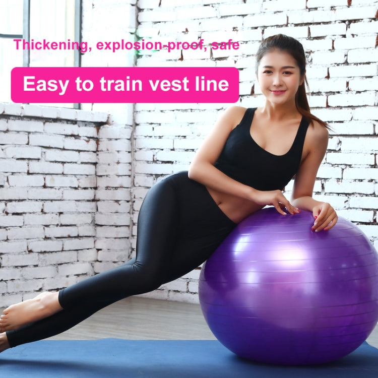 Bola de Yoga Grande Espessada à Prova de Explosão Bola de Fitness Desportiva Ecológica para Grávidas, Diâmetro: 65cm, 65cm (Rosa), 65cm (Azul), 65cm (Roxo)