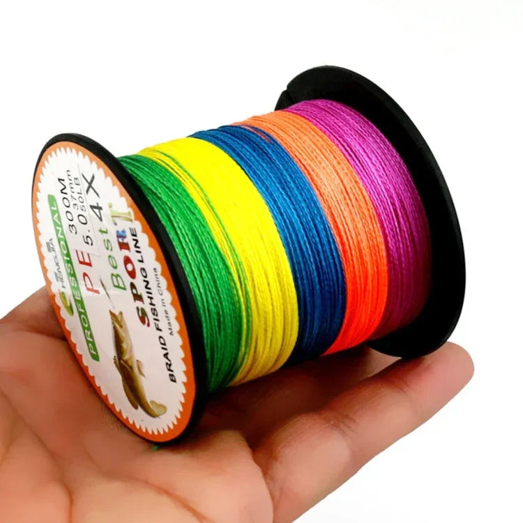 HENGJIA Colorido 8.0# 0,50mm 80LB 40,8kg Tensão 300m Linha de Pesca PE Trançada Extra Forte de 4 Fios Linha de Pipa, 8.0# 0,50mm 80LB