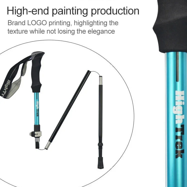 Bastões de trekking dobráveis ultraleves para montanhismo ao ar livre, liga de alumínio, comprimento: 35-125CM, (dourado), (azul), (vermelho)