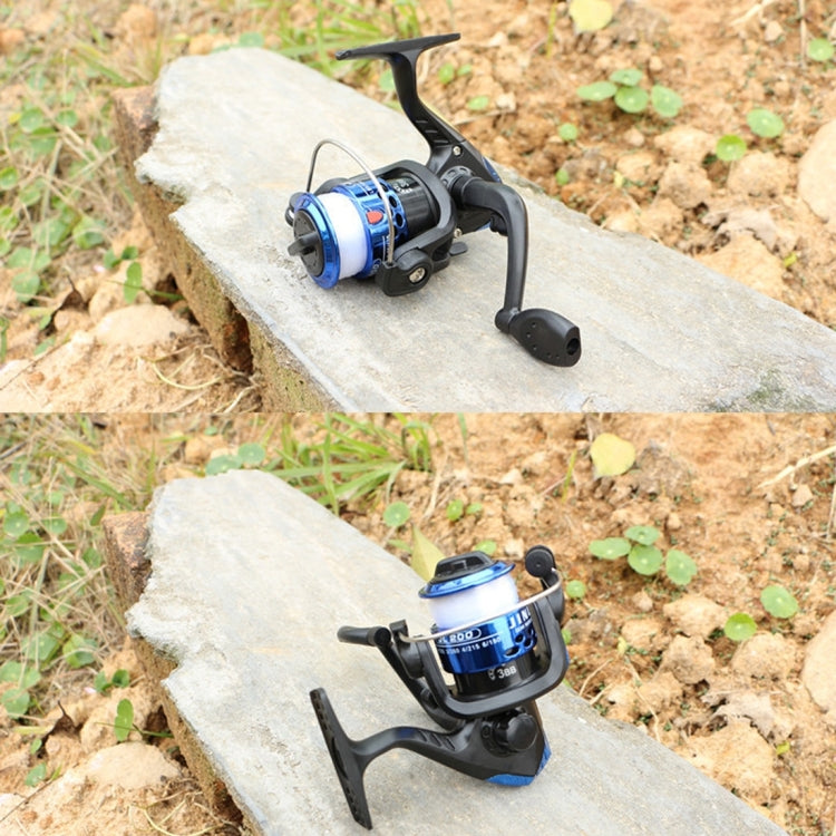 Carretel de Pesca Spinning JL200 com Plástico Revestido, 3 Rolamentos de Esferas e Linhas Transparentes, JL200