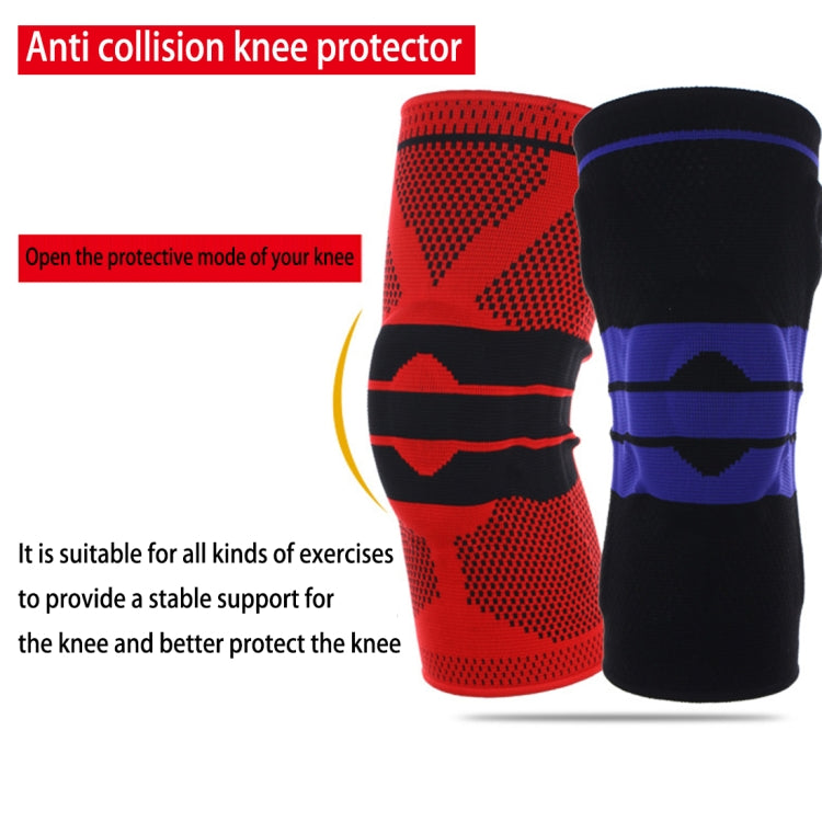 Protetor de Joelhos para Desporto ao Ar Livre em Malha com Silicone Anti-colisão e Suporte de Mola, Tamanho: XL, Tamanho: XL