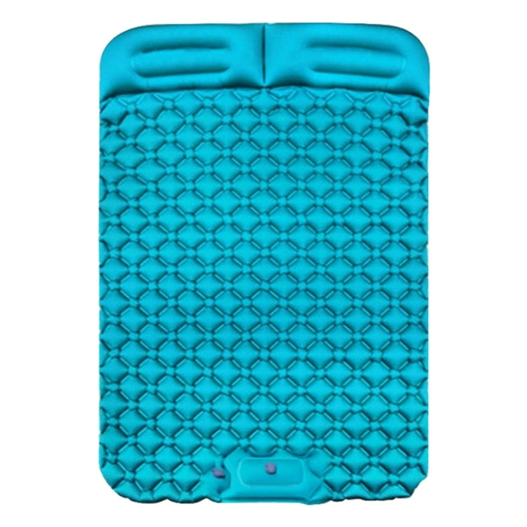 Colchão insuflável automático para campismo com apoio para os pés, portátil, em TPU, cama dupla insuflável, tamanho: 195 x 119 x 16 cm, apoio para os pés azul pavão, apoio para os pés azul escuro, apoio para os pés laranja, apoio para os pés esmeralda