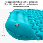 Colchão insuflável automático para campismo com apoio para os pés, portátil, em TPU, cama dupla insuflável, tamanho: 195 x 119 x 16 cm, apoio para os pés azul pavão, apoio para os pés azul escuro, apoio para os pés laranja, apoio para os pés esmeralda