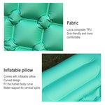 Colchão insuflável automático para campismo com apoio para os pés, portátil, em TPU, cama dupla insuflável, tamanho: 195 x 119 x 16 cm, apoio para os pés azul pavão, apoio para os pés azul escuro, apoio para os pés laranja, apoio para os pés esmeralda