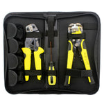 Conjunto de Ferramentas com Descarnador de Fios Multifuncional 0.25-6.0mm + Alicate de Cravar em Aço Carbono + Bolsa de Armazenamento, Descarnador 0.25-6.0mm