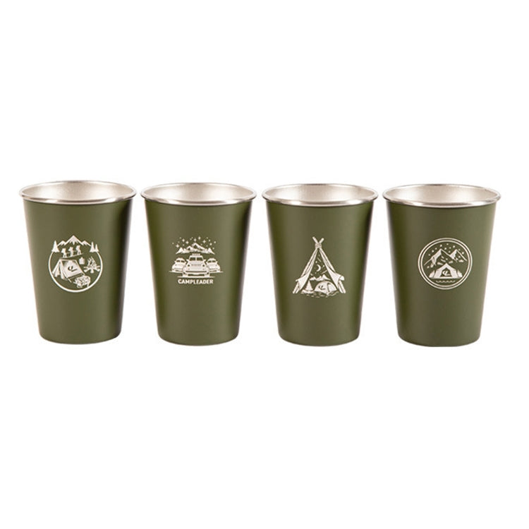 Conjunto de 4 Copos de Água Dobráveis em Aço Inoxidável para Camping ao Ar Livre AOTU AT6657-2