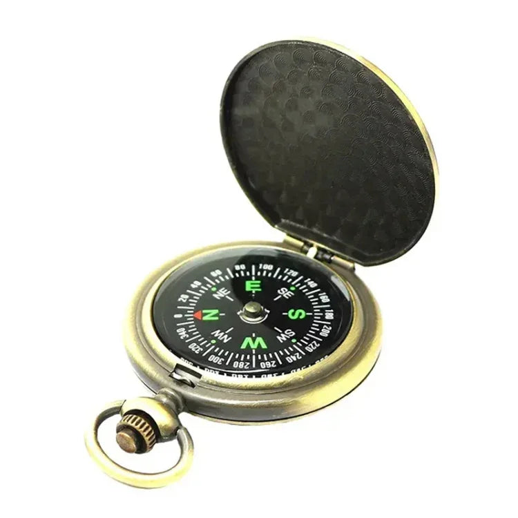 Relógio de Bolso Vintage de Metal com Tampa e Bússola Nisa J35A, J35A