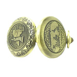 Relógio de Bolso Vintage de Metal com Tampa e Bússola Nisa J35A, J35A