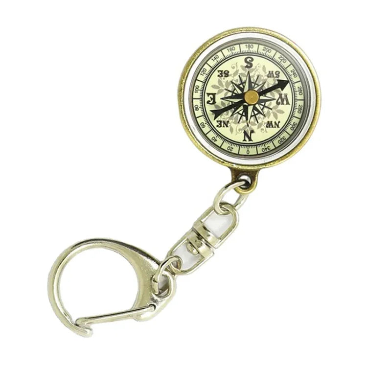 Bússola Vintage de Liga de Zinco Metálica Nisa C25X com Chaveiro, C25X