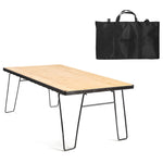 Mesa Dobrável de Bambu com Rede para Exterior com Saco de Armazenamento AOTU YT1001, 1 Mesa de Rede + 1 Tabuleiro de Bambu + 1 Saco de Armazenamento