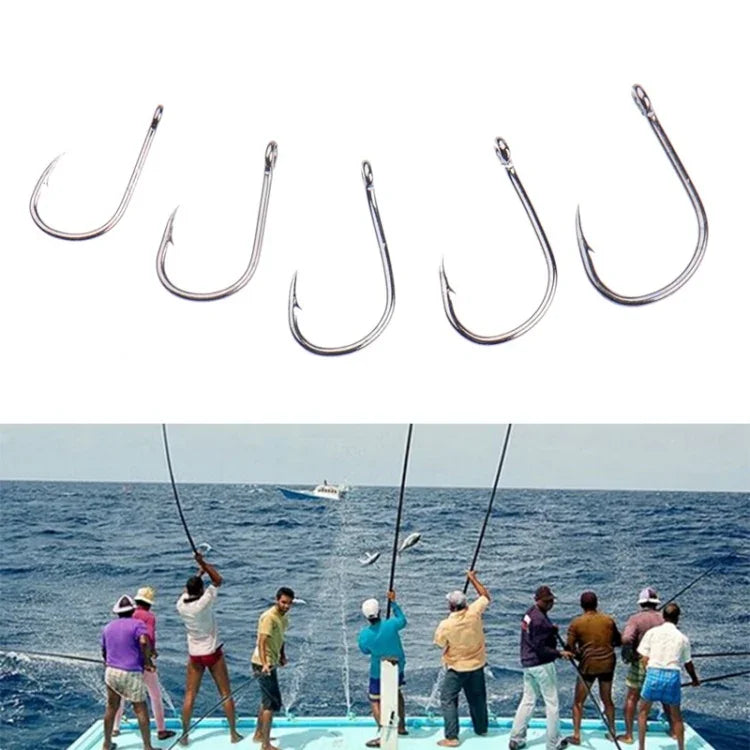 500 Unidades de Anzóis de Pesca com Barbela e Furo, Tamanhos Mistos 6-15 #