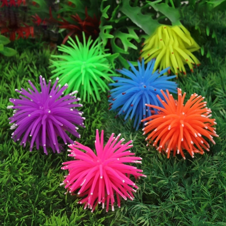 Decoração para Aquário Bola de Ouriço-do-mar Simulada em TPR com Coral Pontiagudo, Tamanho: L, Diâmetro: 13cm, 13cm