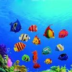 10 Unidades Artigos de Aquário Decoração Peixe Falso Flutuante de Plástico, Tamanho: 5*3cm, Decoração de Peixe Falso para Aquário