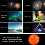WR852-3 Telescópio Astronómico de Alta Definição 16x/66x70 com Tripé, Clipe para Fixar Telemóvel e Filtro Lunar, 66x70 Branco + Filtro Lunar, 66x70 Azul + Filtro Lunar