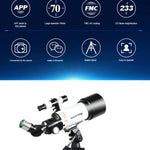 Maifeng40070 Telescópio Astronómico de Alta Definição 233x70 com Tripé, 233 x 70