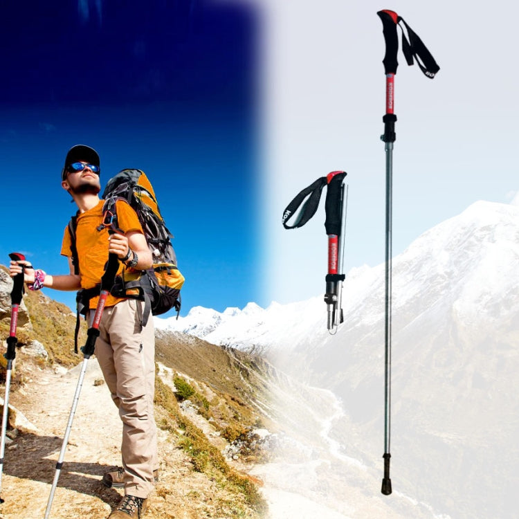 Bastões de Trekking Portáteis Ajustáveis em Liga de Alumínio 125cm, Verde#125cm, Azul#125cm, Vermelho#125cm, Amarelo#125cm